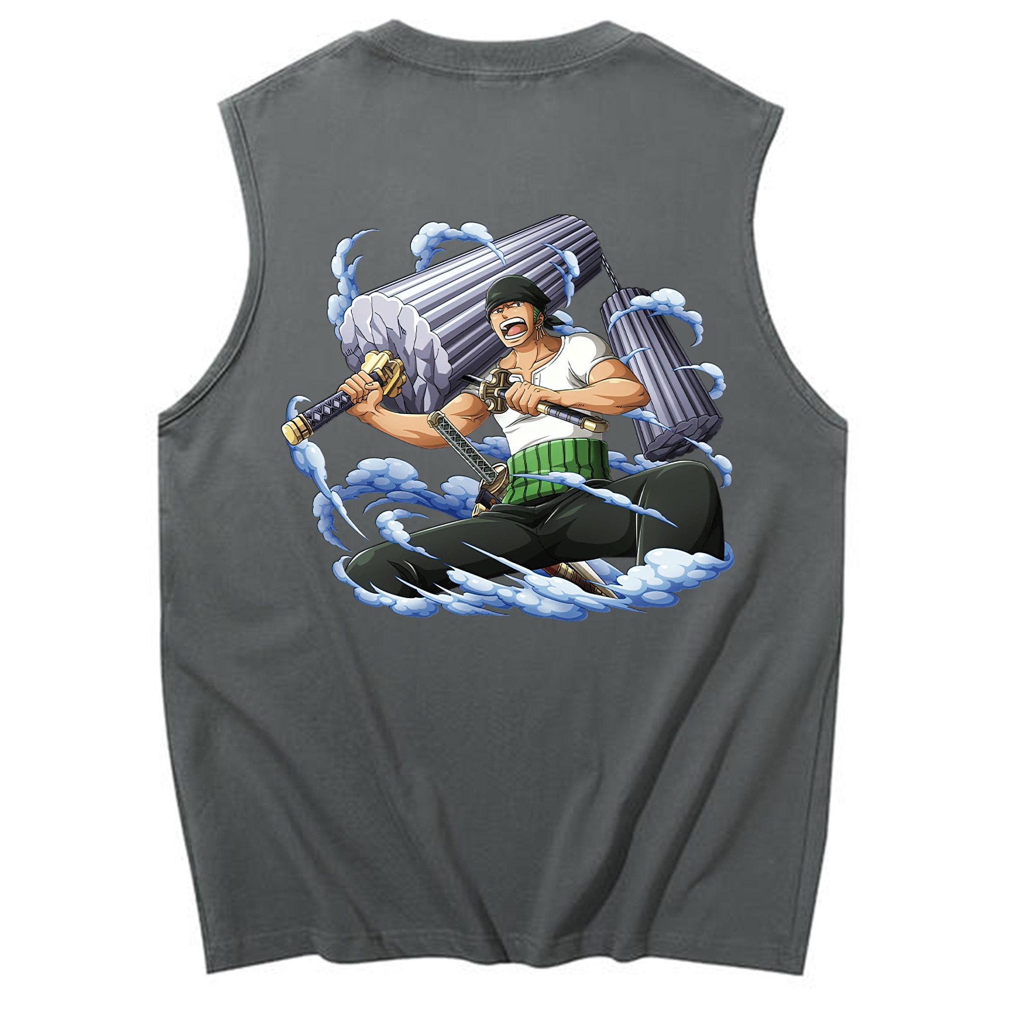 ワンピース ロロノア・ゾロ ONE PIECE Roronoa Zoro コットン100％タンクトップ（背面プリント）